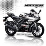 R15 V3 Black|White Graphic Sticker Kit