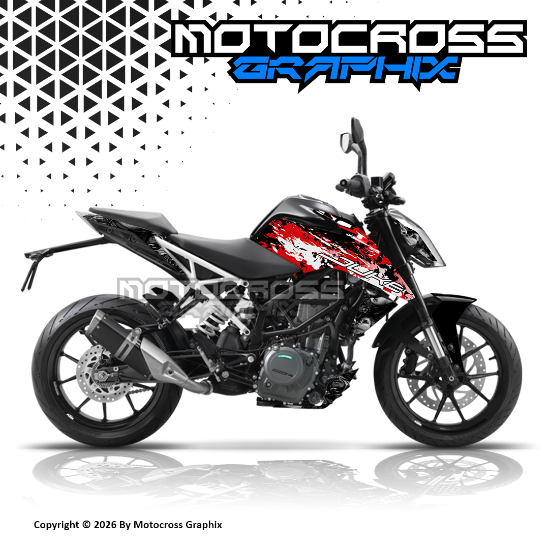 DUKE 200/390 RED WHITE GRAPHICS KIT