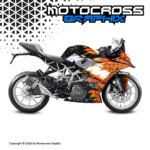 KTM RC 125 /200/390 Graphic Sticker Kit |Orange Black|