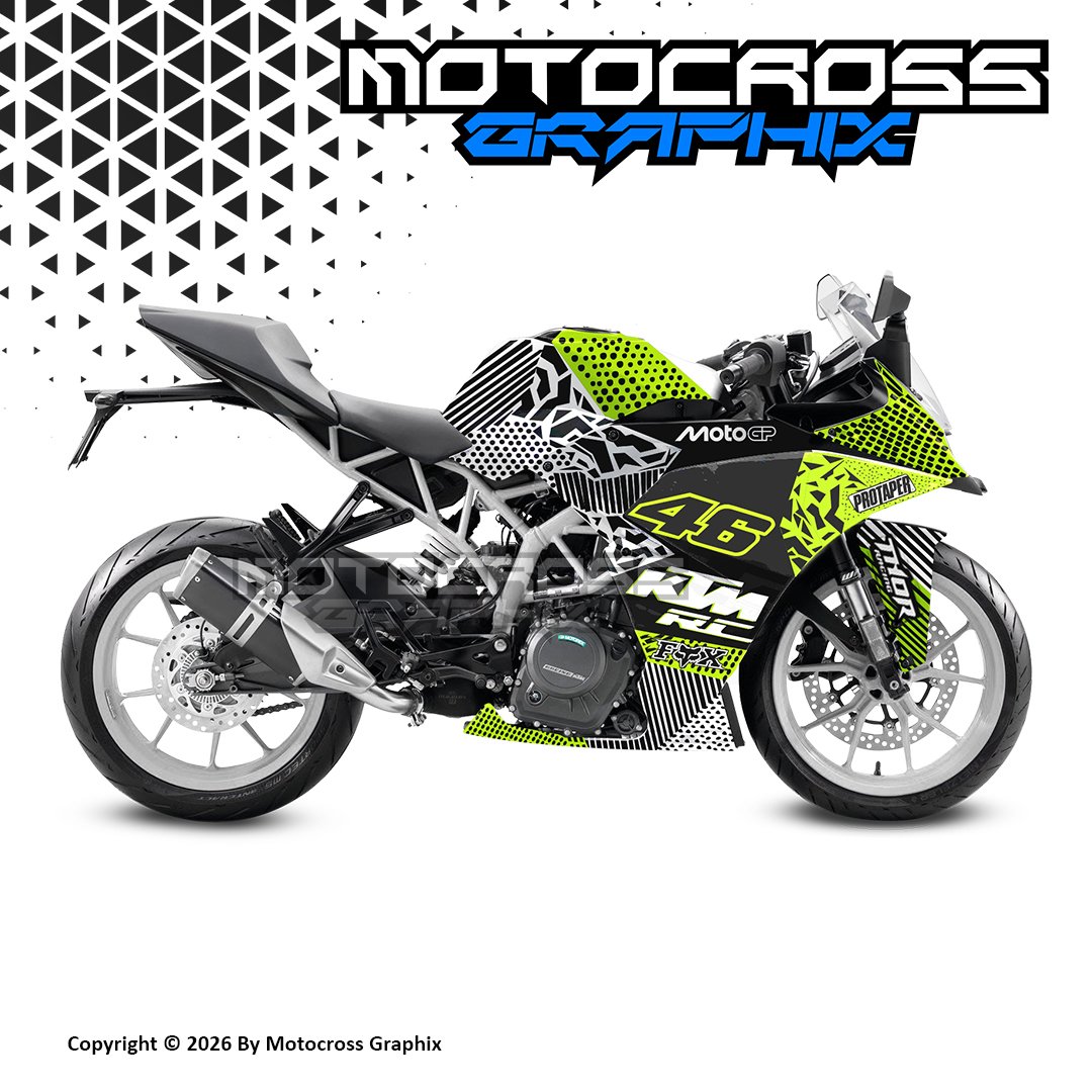 6 (2) KTM RC 125 /200/390 Green Sticker Kit - Image 1