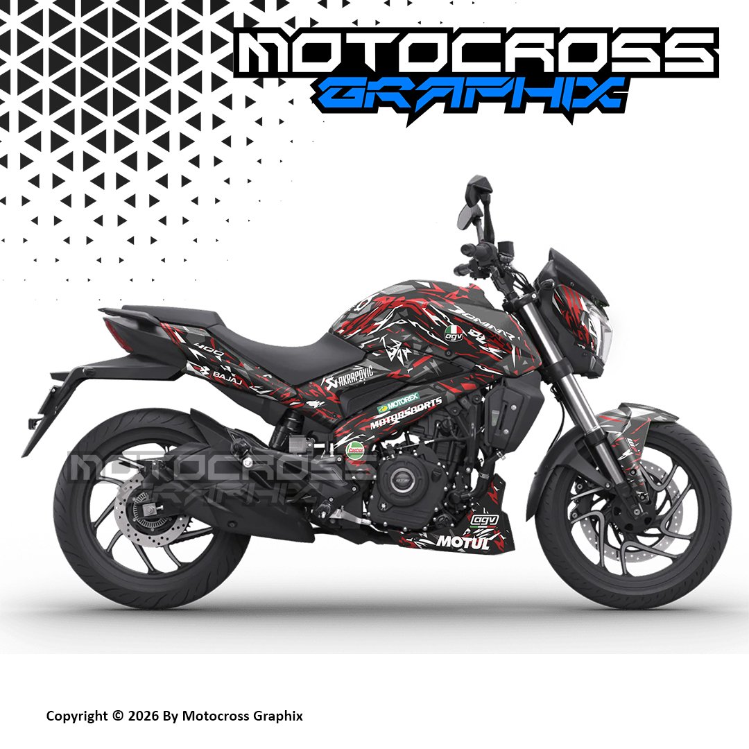 7 (2) Bajaj Dominar Graphic Sticker Kit | RedBk| - Image 1