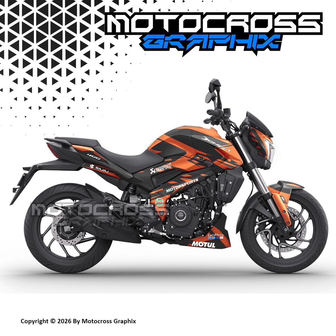 9 (2) Bajaj Dominar Graphic Sticker Kit |Ornge| - Image 1