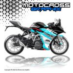 KTM RC 125 /200/390 Cyan Graphic Sticker Kit