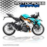 KTM RC 125 /200/390 CyanWhite Stripe Graphic Sticker Kit